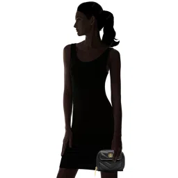 Eske Black Textured Zip Around Wallet for Women image 2