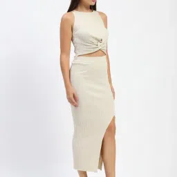 MADAME Beige Textured Co-Ord Set image 3