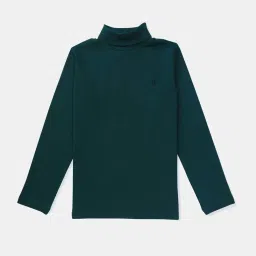 Gini & Jony Girls Green Solid Full Sleeves Skivvy image 1
