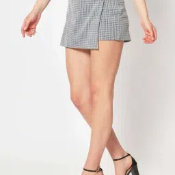 ZASTRAA Black & White Checks Skorts image 4
