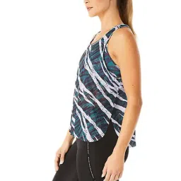 Asics Green & White Printed Tank Top image 3