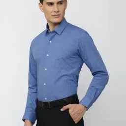 Peter England Blue Regular Fit Shirt image 3