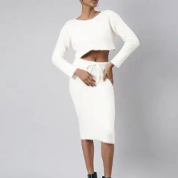 showoffff SHOWOFF Cream Acrylic Regular Fit Co-Ord Set-picture-9