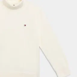 Tommy Hilfiger Off White Cotton Regular Fit Sweater image 3