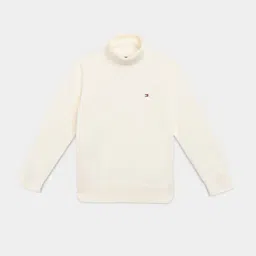 Tommy Hilfiger Off White Cotton Regular Fit Sweater-picture-20