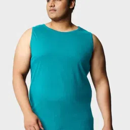 Bewakoof Blue Cotton Regular FitVest-image-96