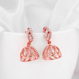 GIVA 925 Sterling Silver Rose Gold Shamli Jhumki Earringss For Women-picture-47