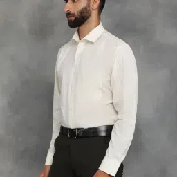 Greenfibre Off White Polyester Regular Fit Shirt image 2