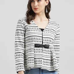 Zink London Off White Printed Jacket image 1