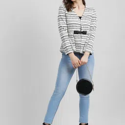 Zink London Off White Printed Jacket image 4