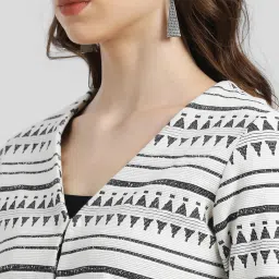 Zink London Off White Printed Jacket image 5