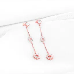GIVA 925 Sterling Silver Rose Gold Flower Charm Earringss For Women-picture-27