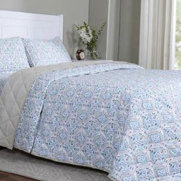 Maspar Avery Rust Cotton Floral Single Bed Quilt-picture-41