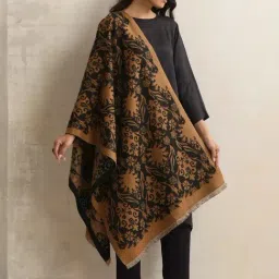 TrueBrowns Brown & Black Woven Stole-image-84