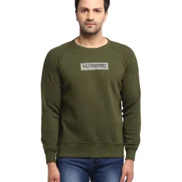 Global Republic Green Regular Fit Self Pattern Sweatshirt image 1