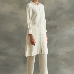 Folksong By W Cream Polka Dots Straight Kurta image 4