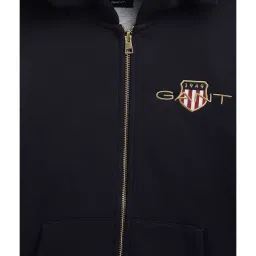 GANT Navy Solid Full Sleeves Sweatshirt image 3