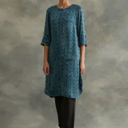 Folksong By W Blue Printed Straight Kurta image 1