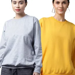 Vimal Jonney Grey & Yellow Fleece Pullover - Pack of 2 image 1