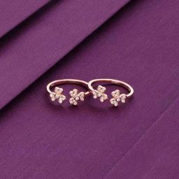 Kai Jewel Sterling Silver Rose Gold Floral Toe Ring-picture-5