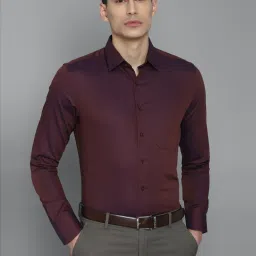 Louis Philippe Maroon Cotton Slim Fit Shirt image 1