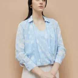 Code by Lifestyle Blue Printed Top-image-83