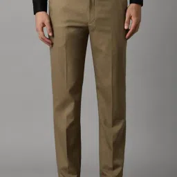 Louis Philippe Brown Slim Fit Texture Trousers-picture-18