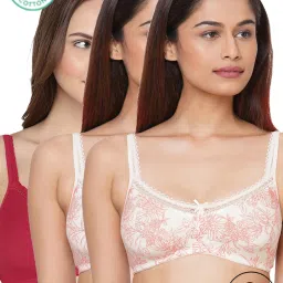 Inner Sense Multicolor Printed Full Coverage T-Shirt Bra - Pack of 3 image 1