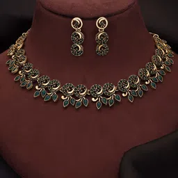 DIVASTRI Gold-Plated American Diamond Stone-Studded Jewellery Set image 4