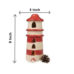 ArteCasa Red & White Ceramic Candle Holder image 3