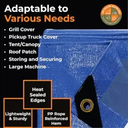 DDRS HDPE Tarpaulin (Tripal) Blue 170 GSM & 6.40 x 4.57 m (‎21 x 15 ft) Size, DDRSHDPE170-21X15 image 5