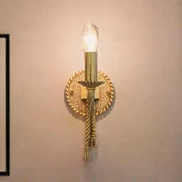 Fos Lighting Knotted Cast Distressed Single Light Candelabra Wall Lamp - Knot-AL-CreamAntq-WL1 image 5