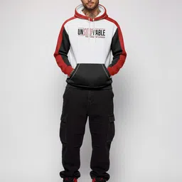 Crazymonk Men Printed Hooded Sweatshirt image 4