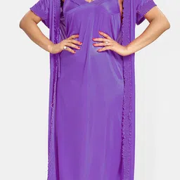 Be You Pack Of 4 Satin Maxi Nightdress With Robe image 2
