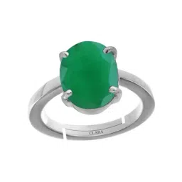Clara Green Emerald 4.8cts Sterling Silver Prong Set Ring-image-10