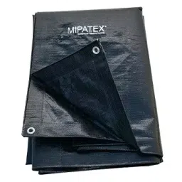 Mipatex 12ftx15ft 150 GSM HDPE Waterproof Tarpaulin Sheet Black-image-14