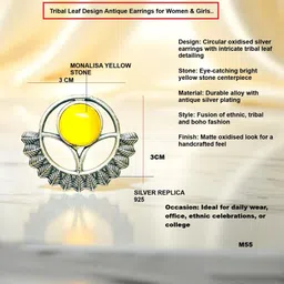 M55 Silver-Plated Artificial Stones Studded Contemporary Studs image 2