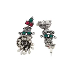 Efulgenz Rhodium-Plated Crystal Stone Studded Jewellery set image 3