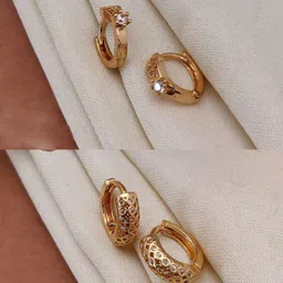 TACORRY Gold-Plated Copper Cubic Zirconia Hoop Earrings-picture-13