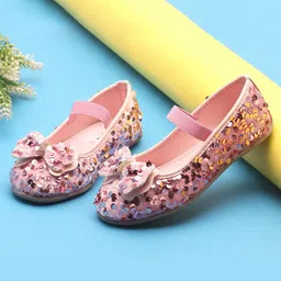 boyz n galz Sequins Embellished Bow Applique Detailed Ballerinas - Pink-picture-25