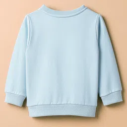 Pink Rabbit Looper Knit Full Sleeves T-Shirt With 19 Text Print - Light Blue image 2