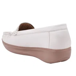 Shoetopia Stones Embellished Slip On Loafers - White image 3