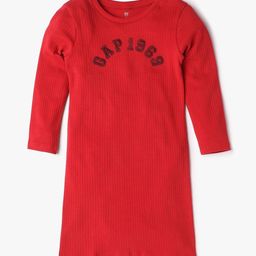 GAP Girls Brand Logo Printed Round Neck Bodycon Knee Length Dress-picture-6