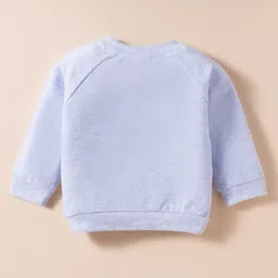 ToffyHouse Interlock knit Full Sleeves Night Suit With Animal Print & Embriodery - Light Blue image 3