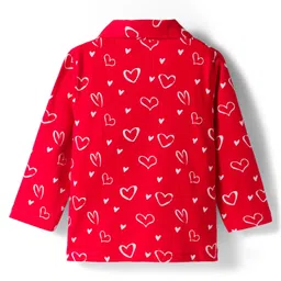 Babyhug Disney Single Jersey Knit Full Sleeves Co-ords Night Suit with Minnie Mouse Graphic - Red image 3