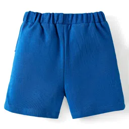 Babyoye 100% Cotton Knit Sleeveless Tank T-Shirt & Shorts Set With Animal & Text Print - Blue image 5