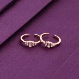 Kai Jewel Sterling Silver Rose Gold Baguette Toe Ring-picture-26