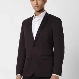 V Dot Maroon Slim Fit Blazer image 3