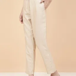 Fabindia Beige Mid Rise Pants image 3