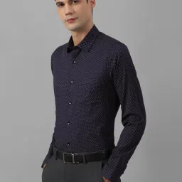 Allen Solly Dark Navy Cotton Slim Fit Printed Shirt image 3